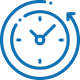 Clock icon with rotating arrow.
